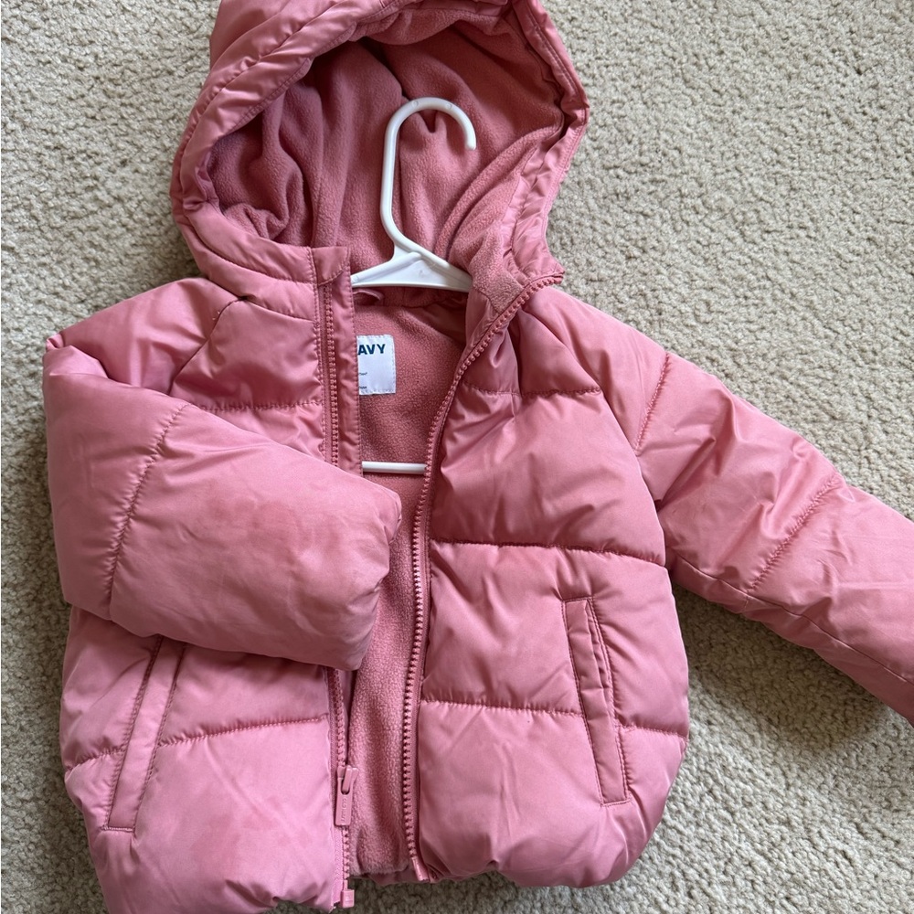 Old navy pink puffer jacket